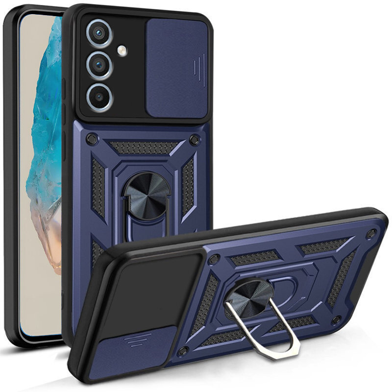 Gepanzerte Schutzhülle Für Samsung Galaxy M35, Camshield Slide, Blau