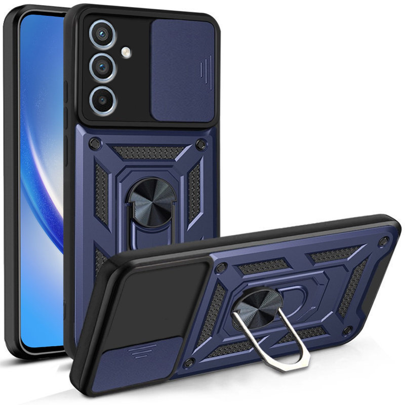 Schutzhülle Mit Schutzfunktion Für Samsung Galaxy M34, Camshield Slide, Blau