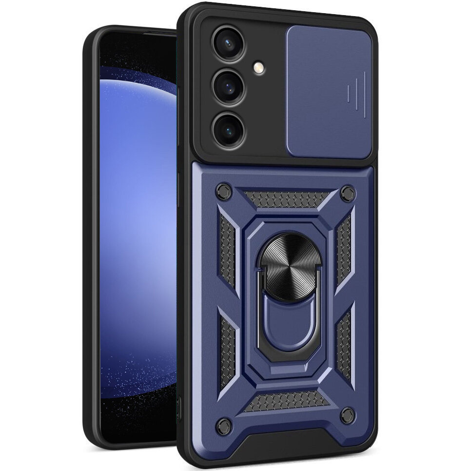 Schutzhülle Mit Schutzfunktion Für Samsung Galaxy S23 Fe, Camshield Slide, Blau