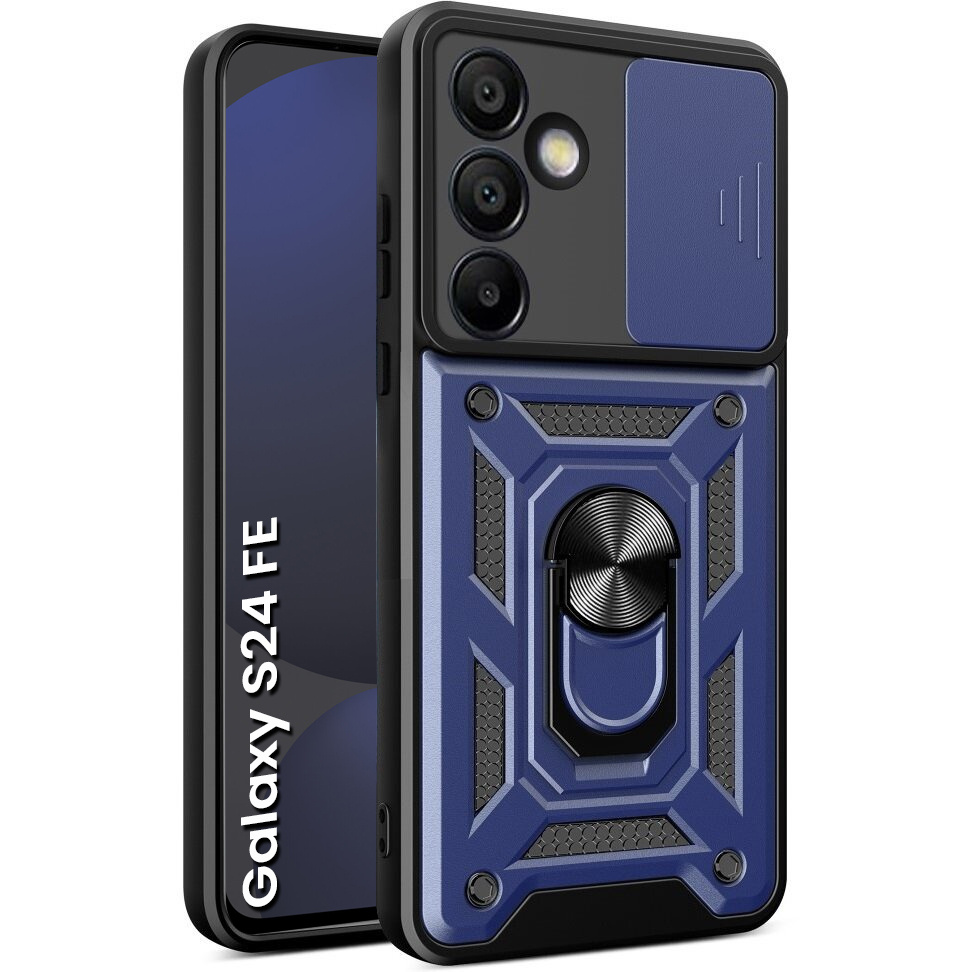 Schutzhülle Mit Schutzfunktion Für Samsung Galaxy S24 Fe, Camshield Slide, Blau