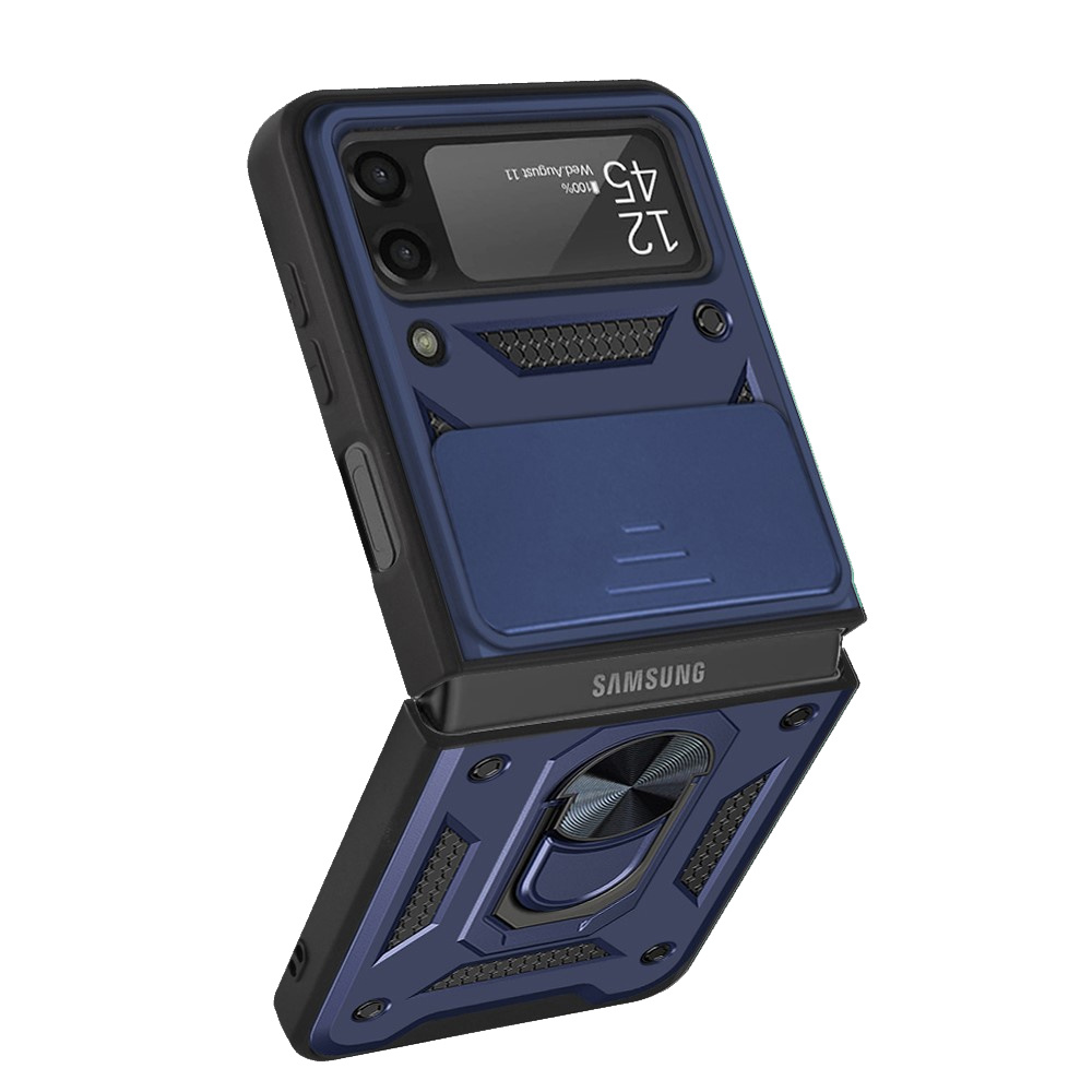 Gepanzerte Schutzhülle Für Samsung Galaxy Z Flip3 5g, Camshield Slide, Blau