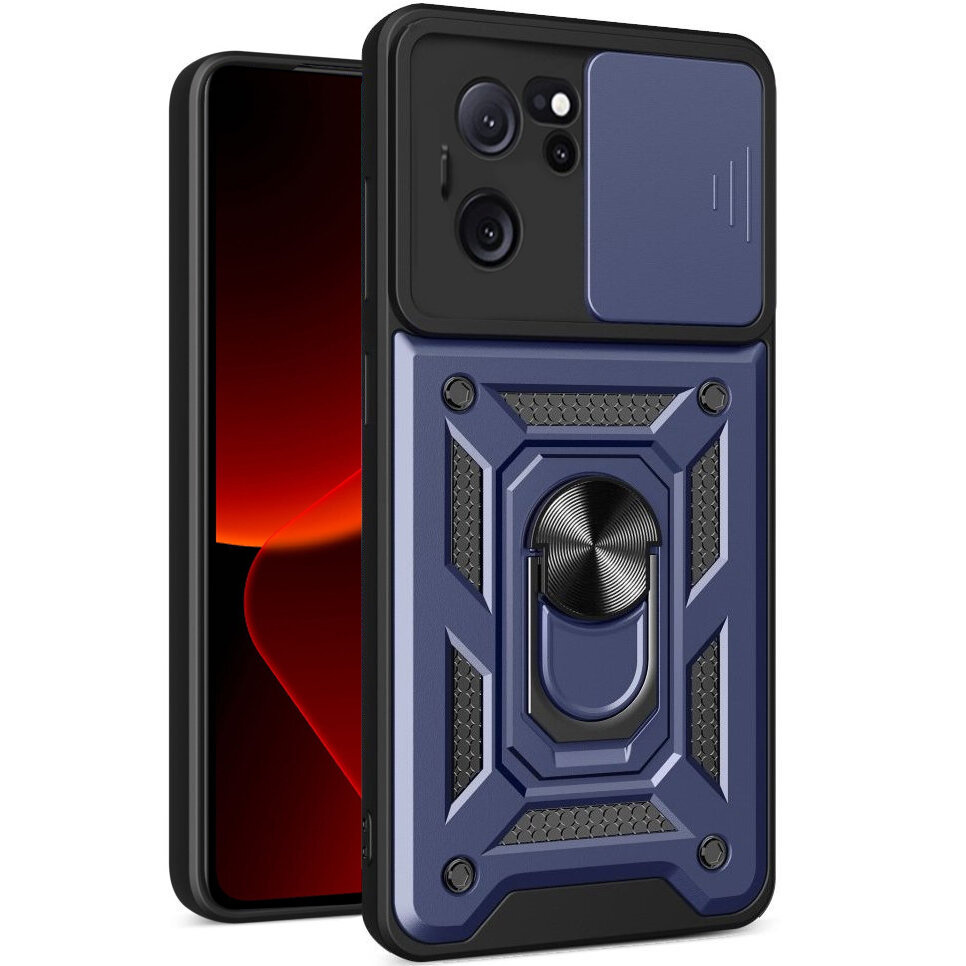 Gepanzerte Schutzhülle Für Xiaomi 13t / 13t Pro, Camshield Slide, Marineblau