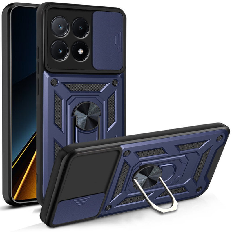 Schutzhülle Mit Schutzfunktion Für Xiaomi Poco X6 Pro 5g, Camshield Slide, Blau