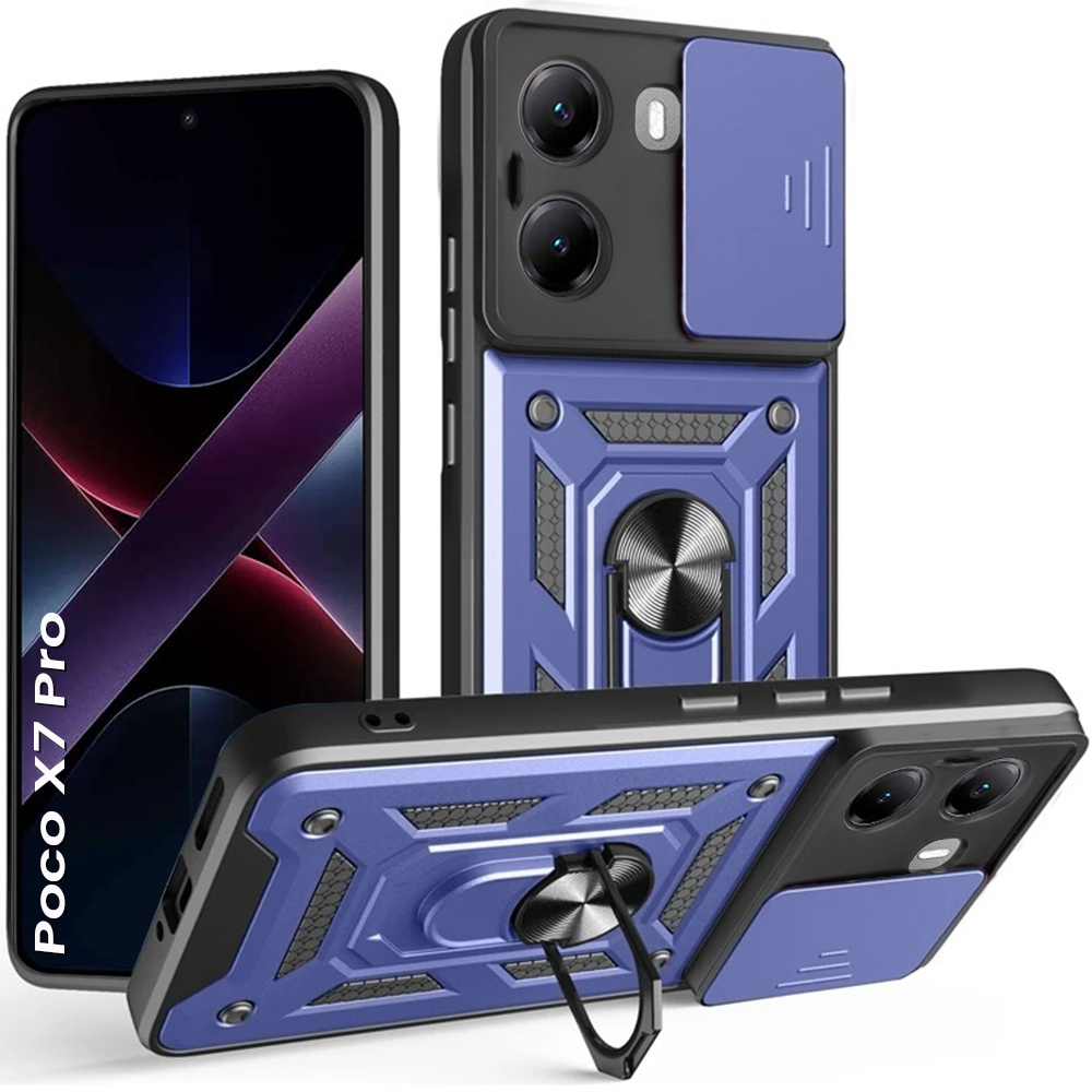 Schutzhülle Mit Schutzfunktion Für Xiaomi Poco X7 Pro 5g, Camshield Slide, Blau