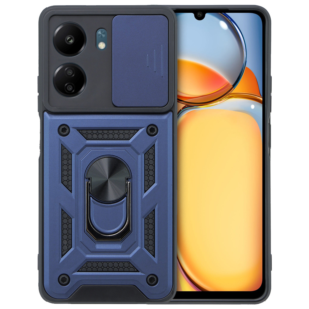 Schutzhülle Mit Schutzfunktion Für Xiaomi Redmi 13c / Poco C65, Camshield Slide, Blau