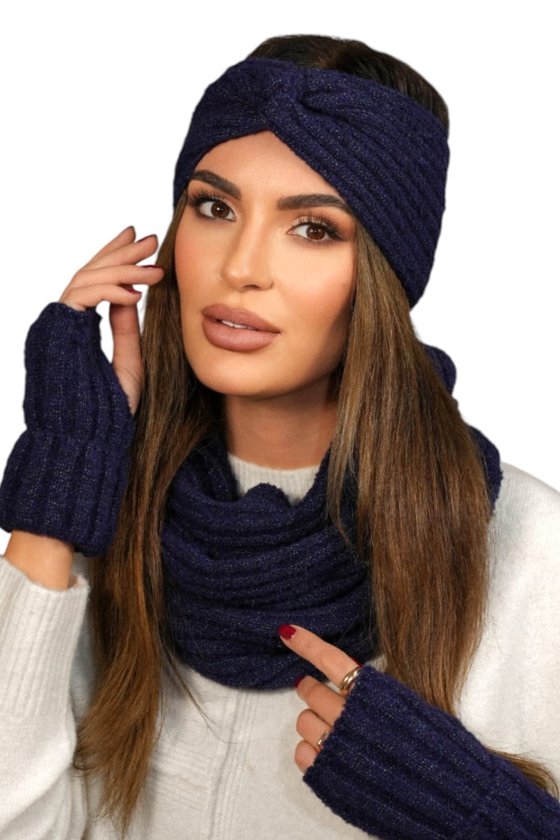 Haarband-set Mit Schlauch, Material Mit Glanz, Farbe: Marineblau, Kamea-boogi