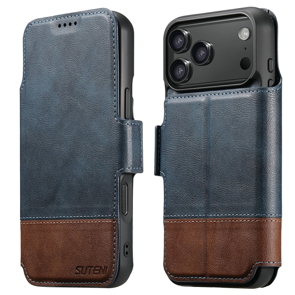 Suteni 2-in-1 Flip Case Für Iphone 17 Pro Max, Magsafe-kompatibel, Blau