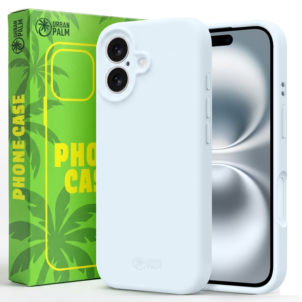 Urbanpalm Iphone 16 Hülle, Silikon, Magsafe-kompatibel, Taubenblau