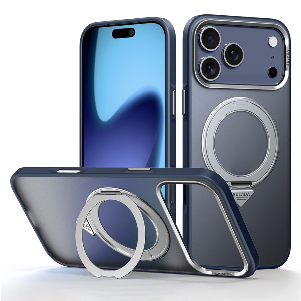 Sulada Magnetische, Matte Hülle Mit Ständer Für Iphone 17 Pro – Titanblau