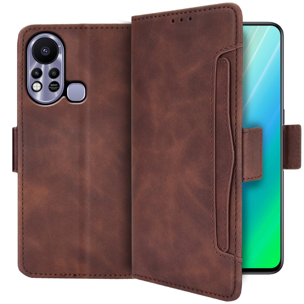 Klapphülle Für Infinix Hot 11s, Mit Kartenfach, Braun
