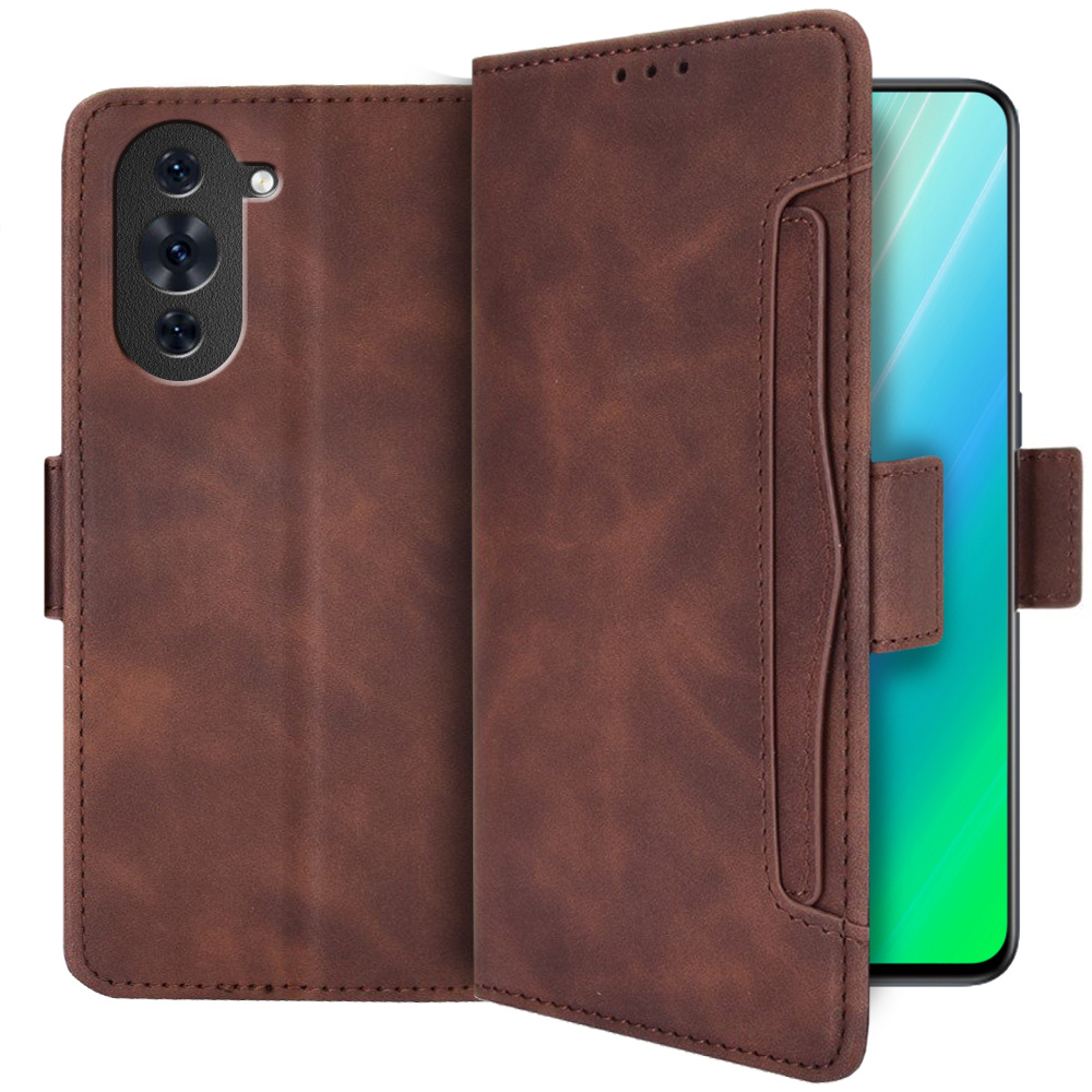 Klapphülle Für Huawei Nova 10 4g, Mit Kartenfach, Braun