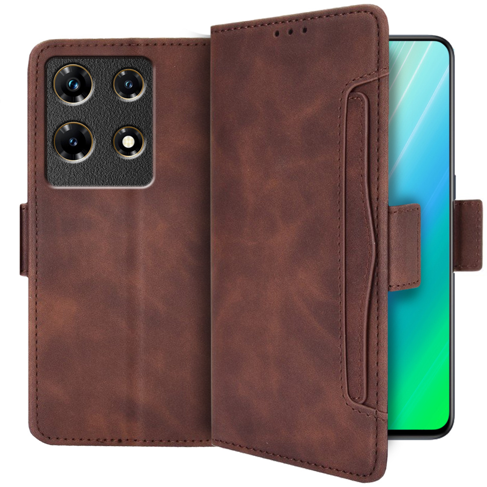 Klapphülle Für Infinix Note 30 5g, Mit Kartenfach, Braun