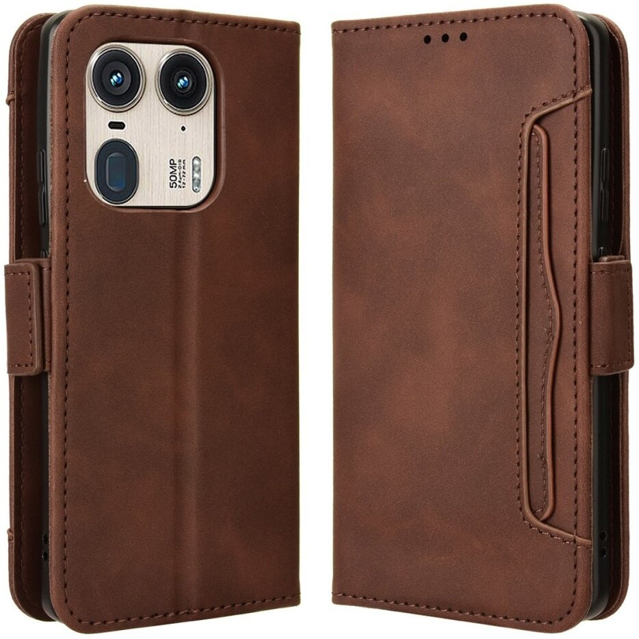 Klapphülle Für Motorola Edge 50 Ultra, Mit Kartenfach, Braun