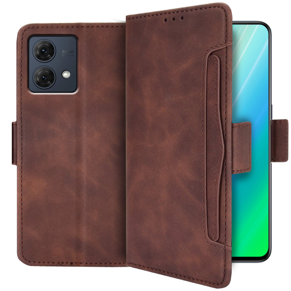 Klapphülle Für Motorola Moto G84 5g, Mit Kartenfach, Braun