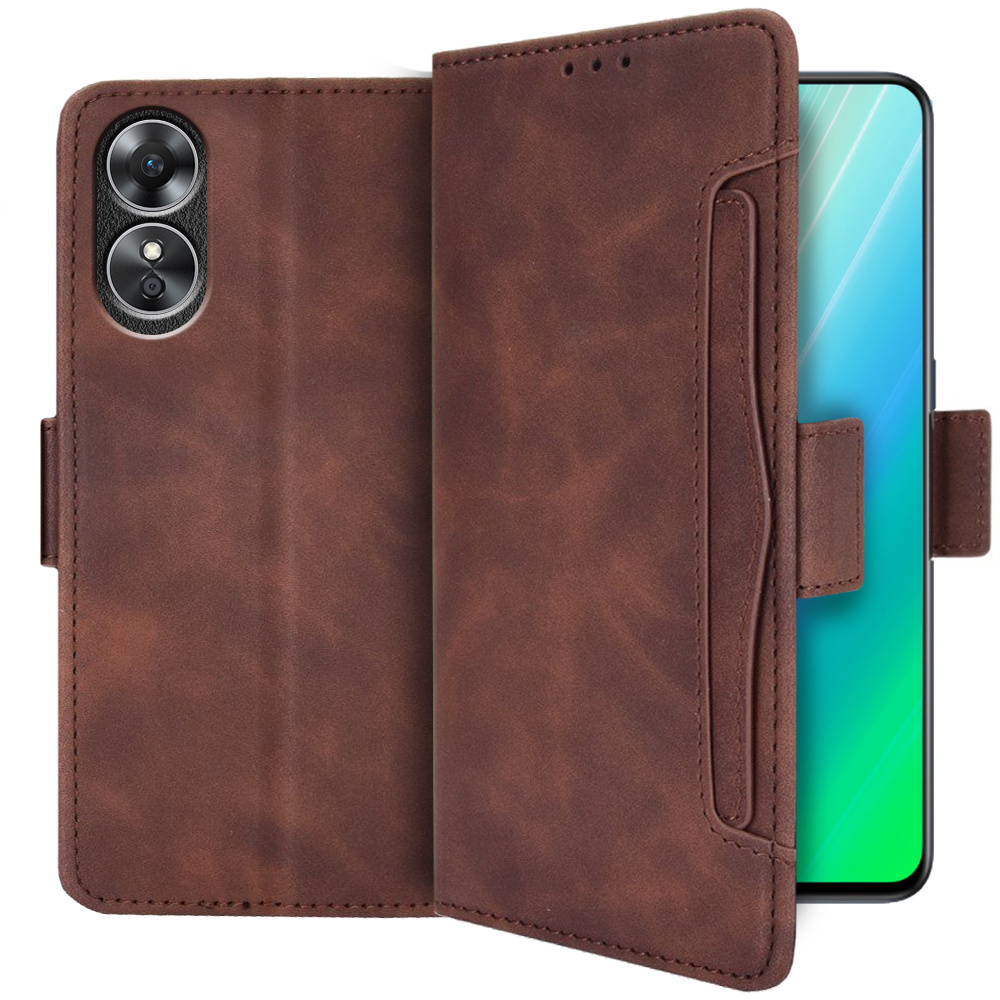 Klapphülle Für Oppo A78 4g, Mit Kartenfach, Braun