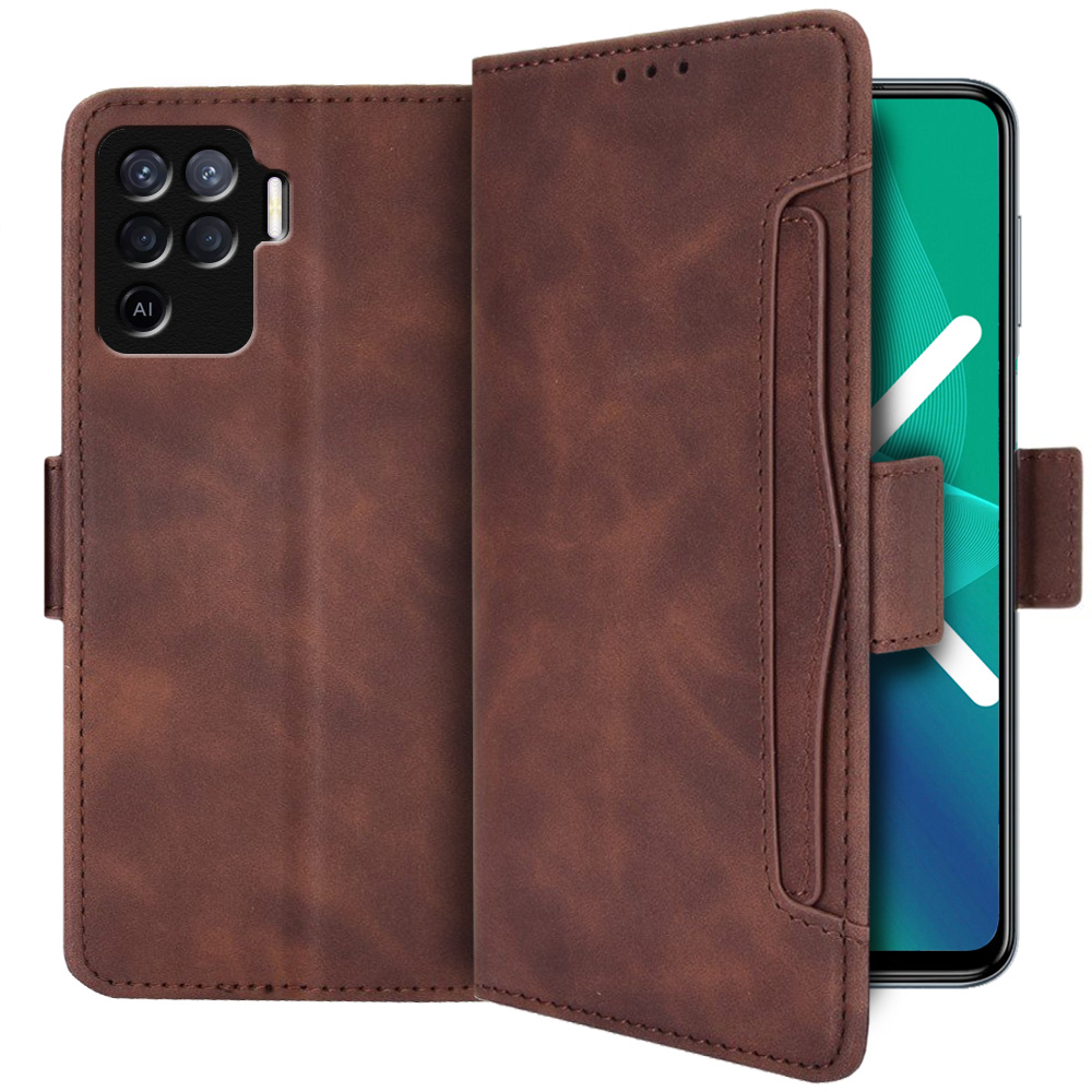 Klapphülle Für Oppo Reno5 Lite, Mit Kartenfach, Braun