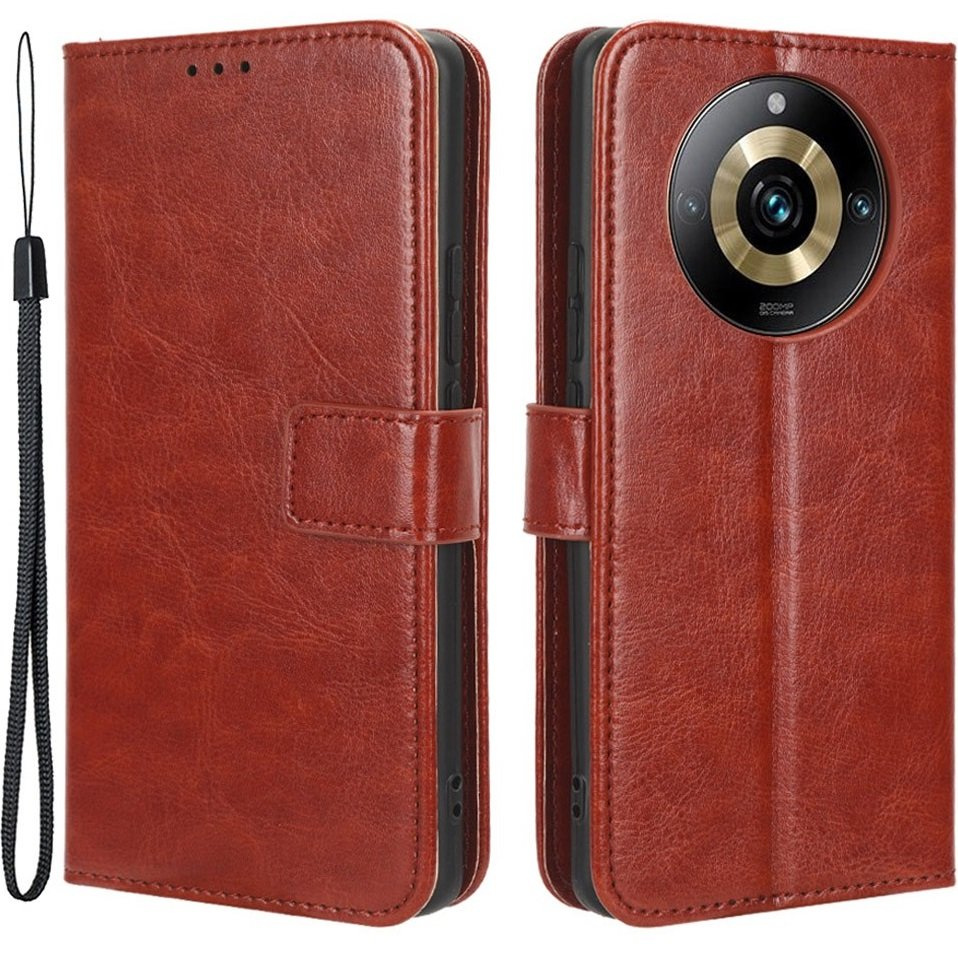 Realme 11 Pro 5g / Pro+ 5g Flip Case, Crazy Horse Wallet, Braun