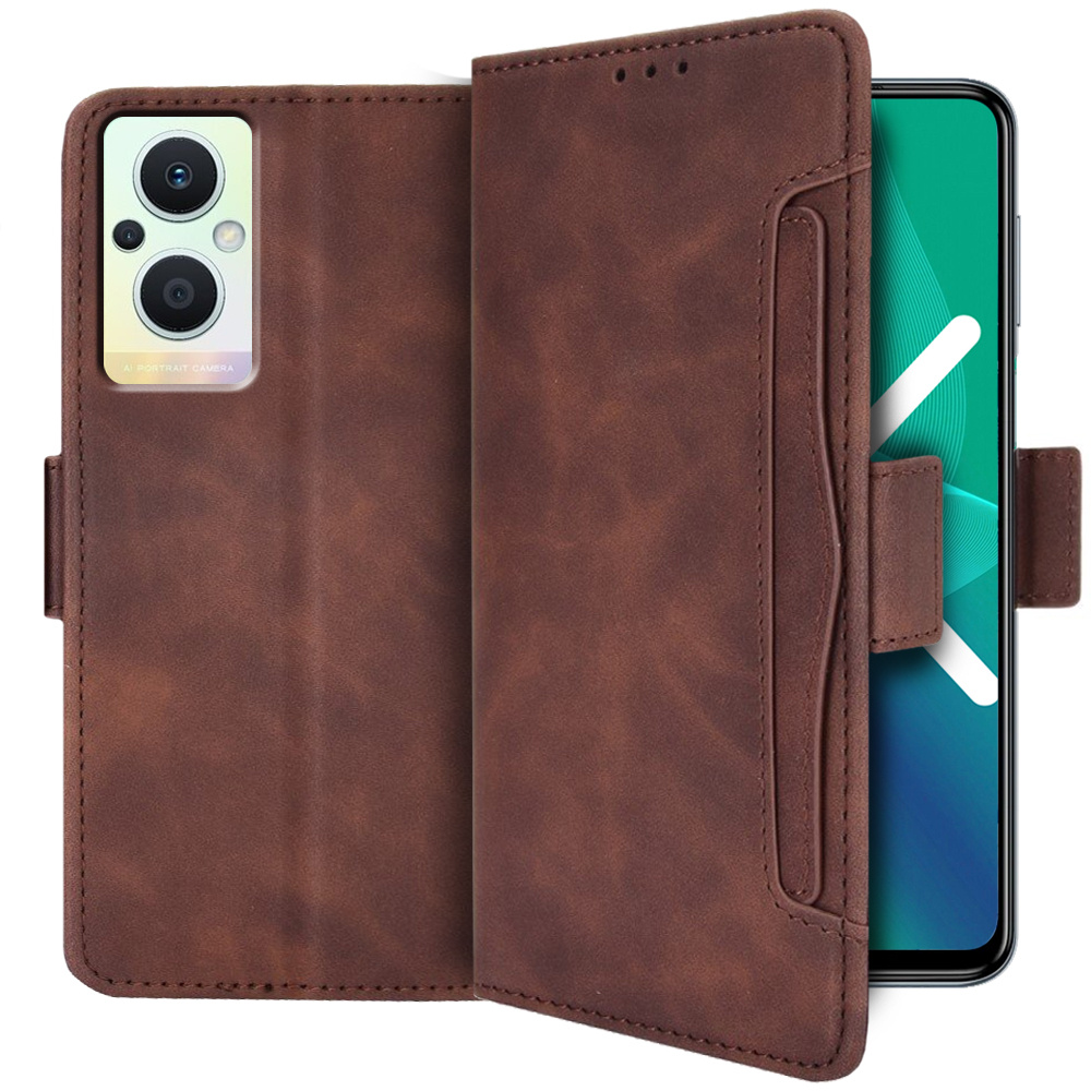 Klapphülle Für Oppo Reno7 Lite 5g, Mit Kartenfach, Braun