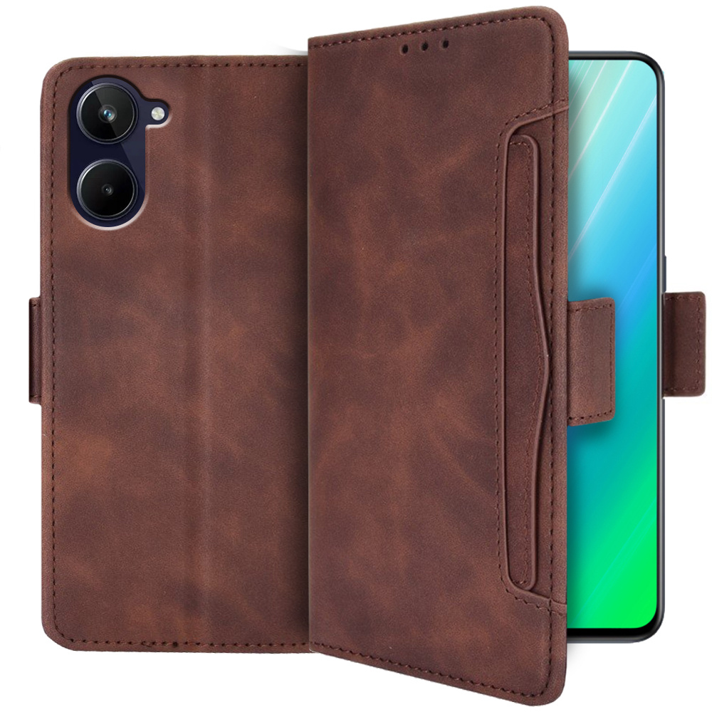 Realme 10 4g Klapphülle, Kartenfach, Braun