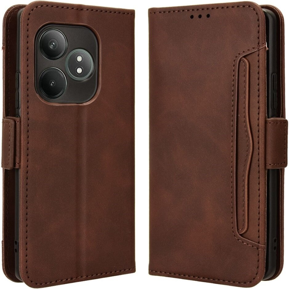 Klapphülle Für Realme Gt 6 / 6t, Mit Kartenfach, Braun