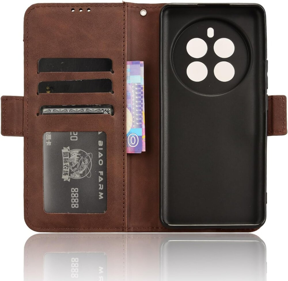 Realme 12+ Plus 5g Flip-case, Kartenfach, Braun