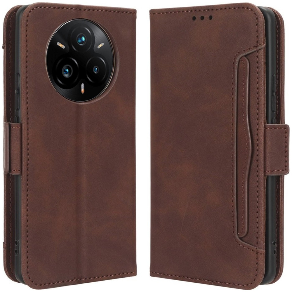 Realme 14 Pro+ 5g Flip Case, Kartenfach, Braun