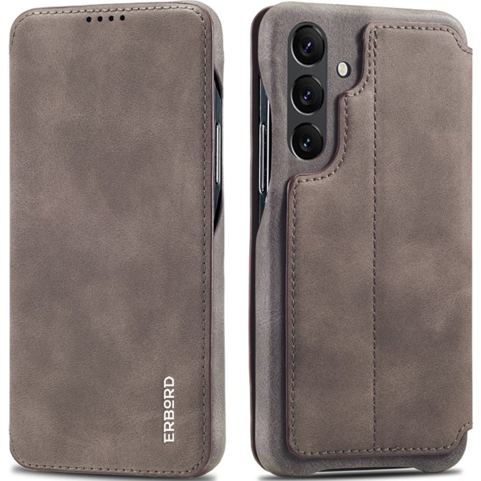 Klapphülle Für Samsung Galaxy A54, Erbord Retro, Braun
