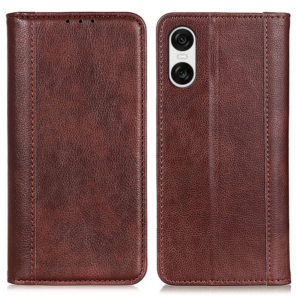 Klapphülle Für Sony Xperia 10 Vi, Spaltleder, Braun