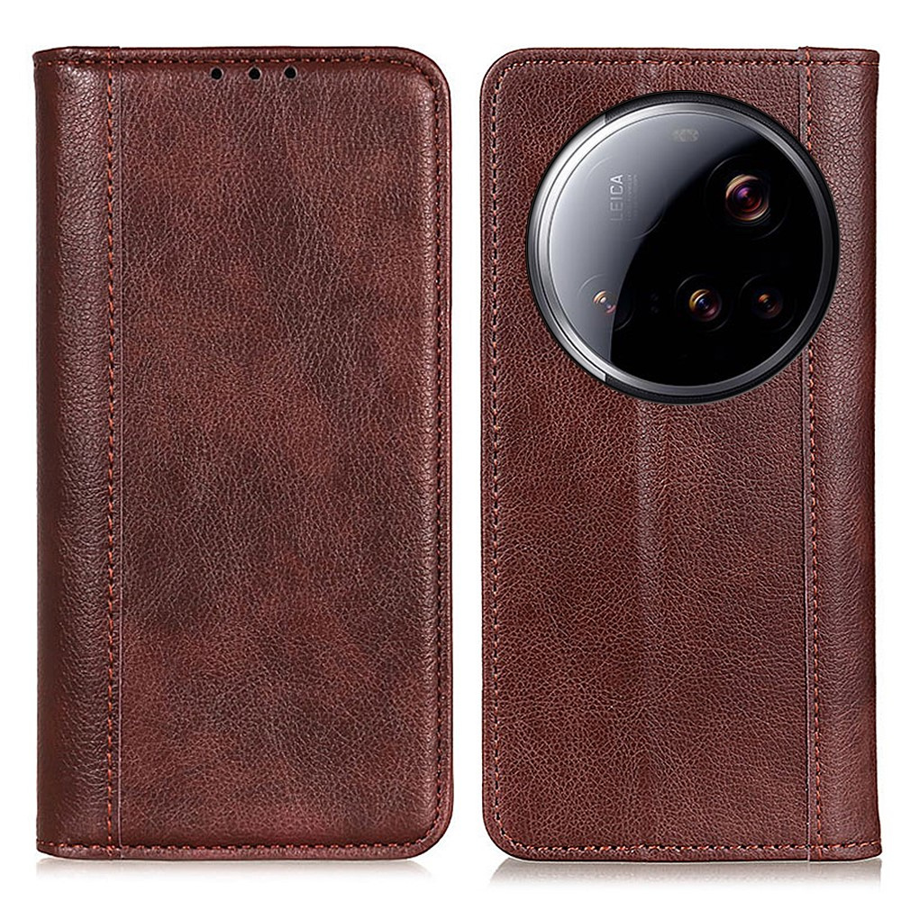 Flip-case Für Xiaomi 15 Ultra, Spaltleder, Braun