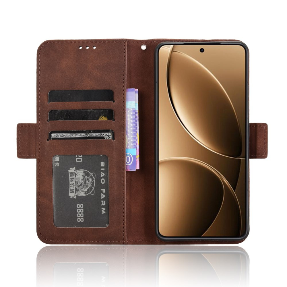 Flip-case Für Xiaomi Poco F7 Pro, Mit Kartenfach, Braun
