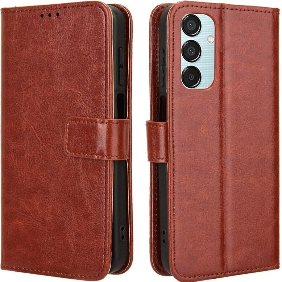 Klapphülle Für Samsung Galaxy M35, Crazy Horse Wallet, Braun