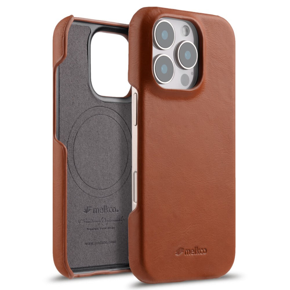 Melkco Iphone 16 Pro Hülle, Wachsartige Textur, Braun