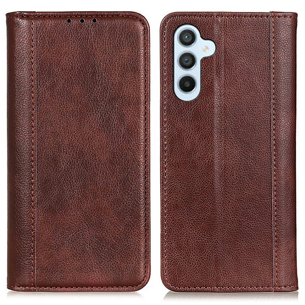 Samsung Galaxy A26 Hülle, Brieftaschen-design, Litschi-leder, Braun