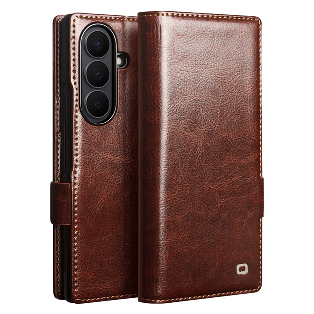 Leder-klapphülle Für Samsung Galaxy Z Fold 8 Ultra, Qialino, Braun