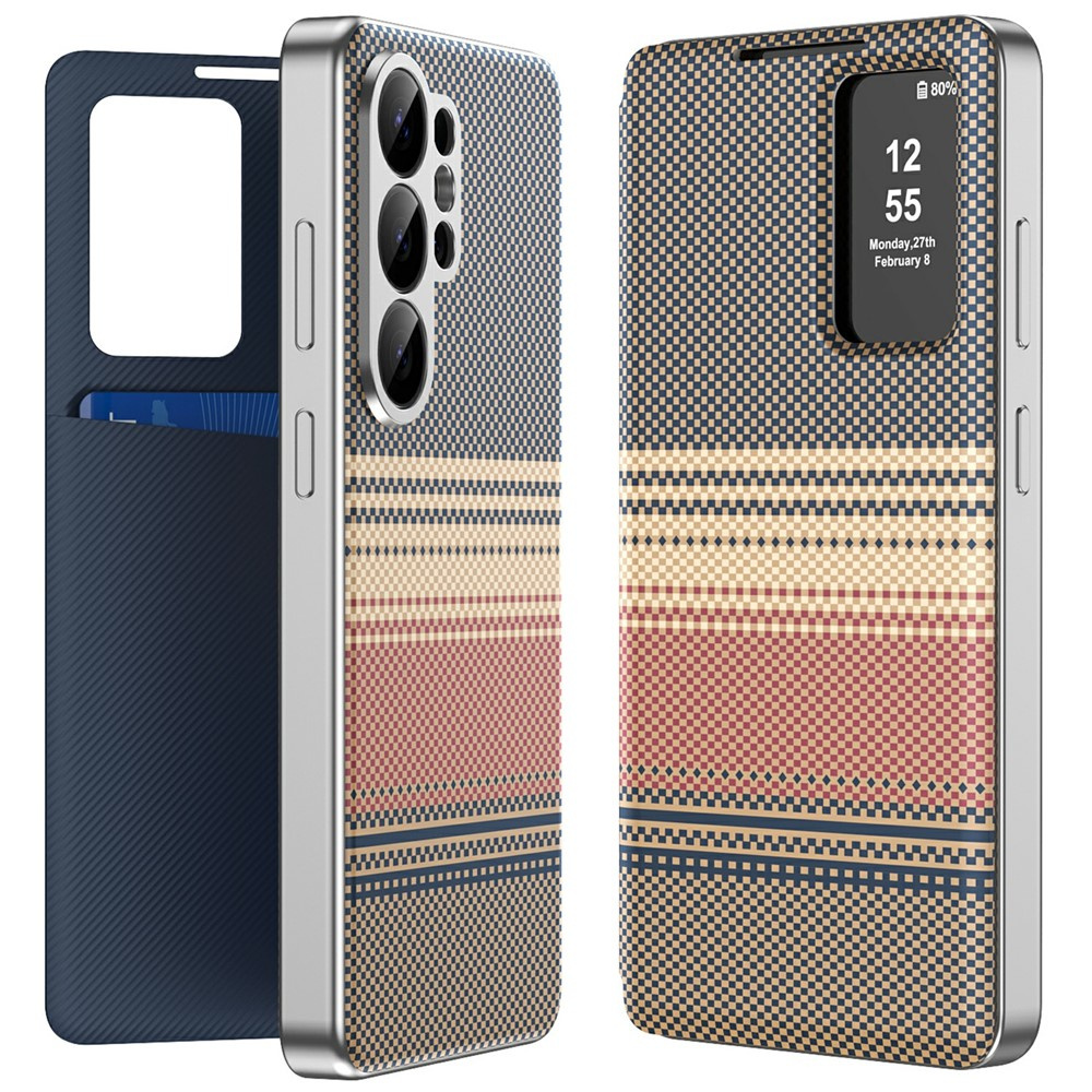 Samsung Galaxy S26 Ultra Hülle, Kartenfach Mit Sichtfenster, Braun