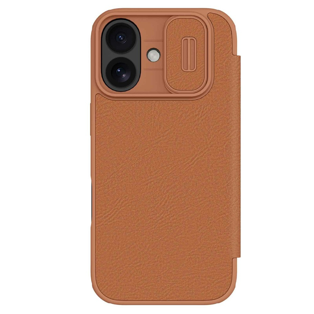Nillkin Flip Case Für Iphone 17, Camshield Qin Pro, Leder, Braun