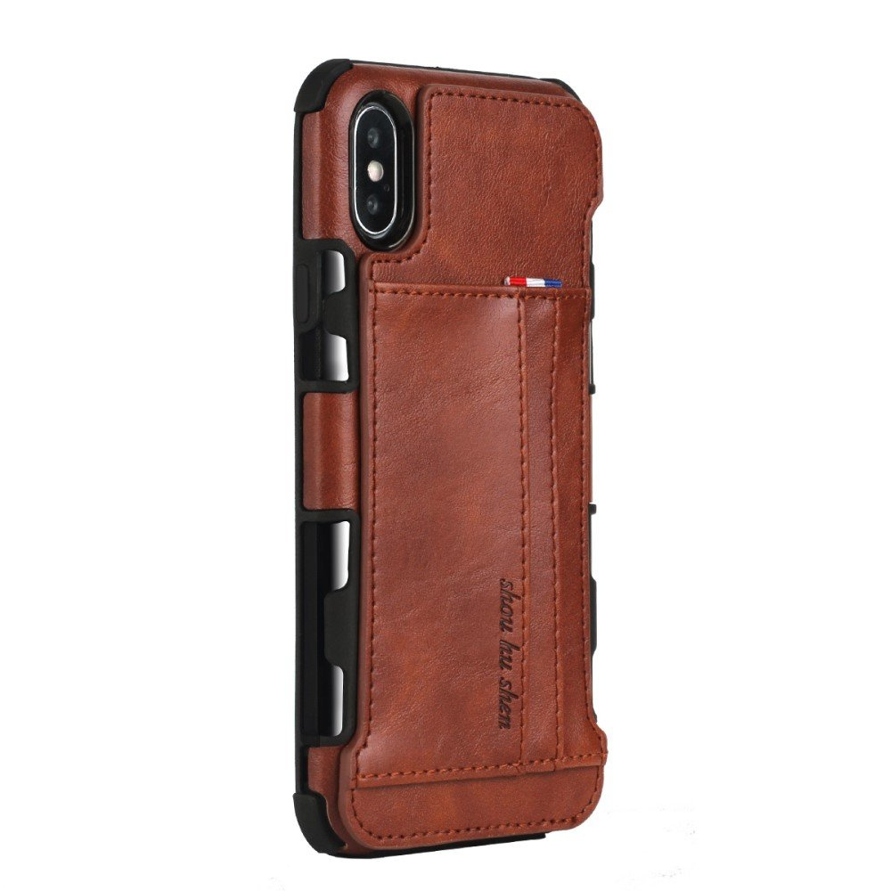 Zwei Karten Hybrid-hülle Für Iphone Xs Max 6,5 Zoll – Braun