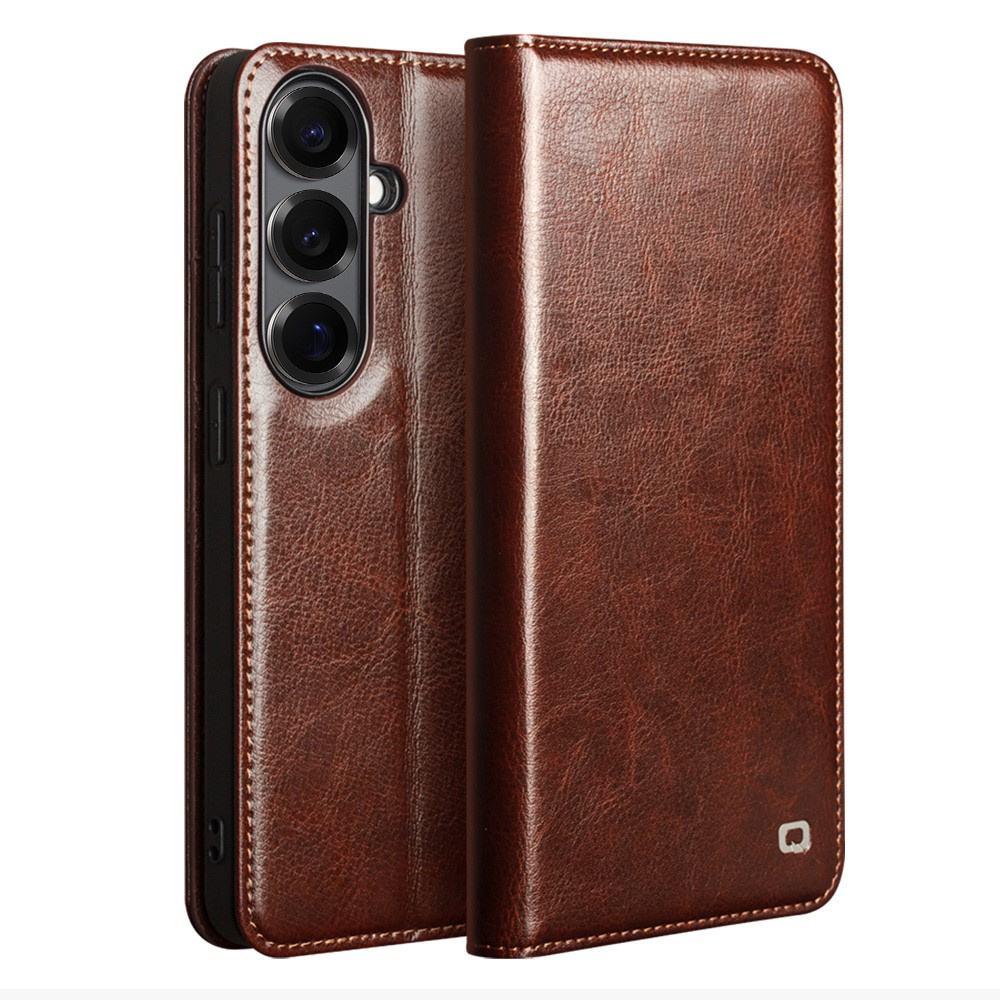 Qialino Lederhülle Für Samsung Galaxy S26 Plus, Braun