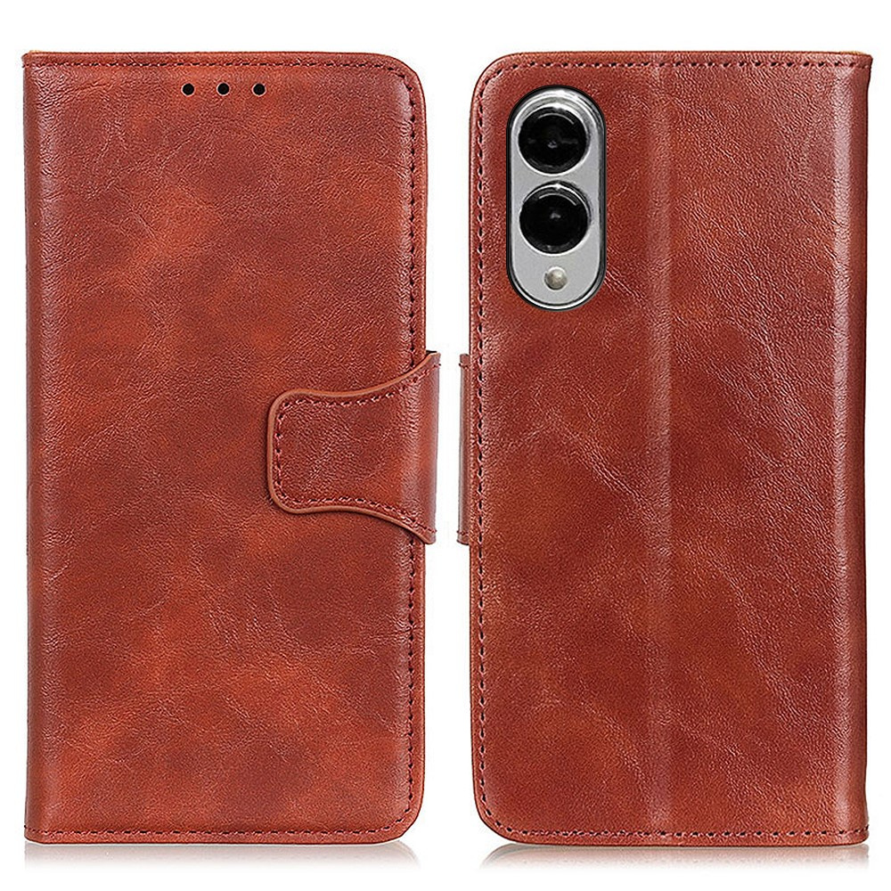 Klapphülle Für Samsung Galaxy S25 Edge, Leder, Braun