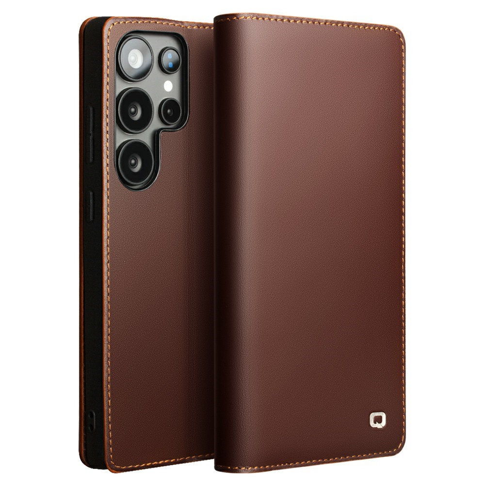 Qialino Samsung Galaxy S25 Ultra Hülle Mit Klappe, Kartenfach Und Ständer – Braun