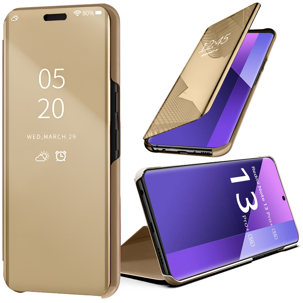 Xiaomi Redmi Note 13 Pro+ Clear View Hülle, Gold
