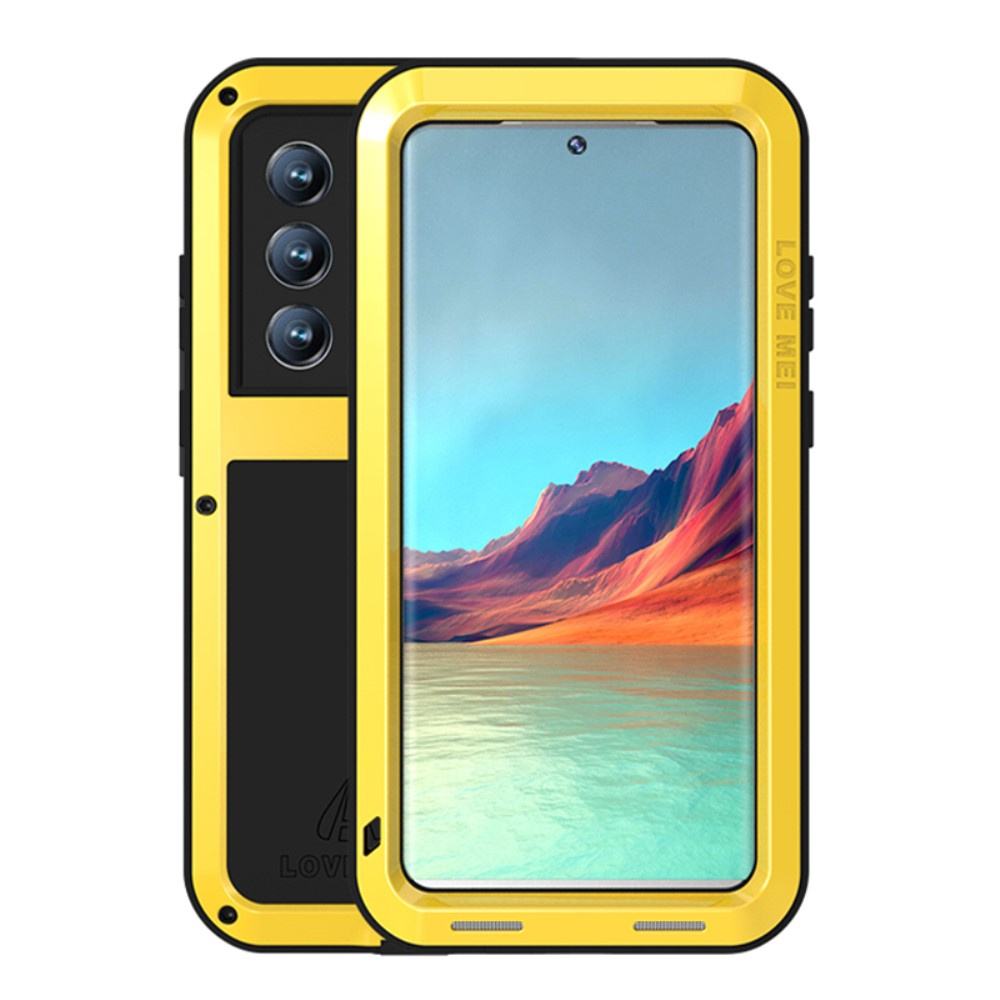 Love Mei Hülle Für Samsung Galaxy S22 Ultra, Gepanzert Ohne Glas, Gelb