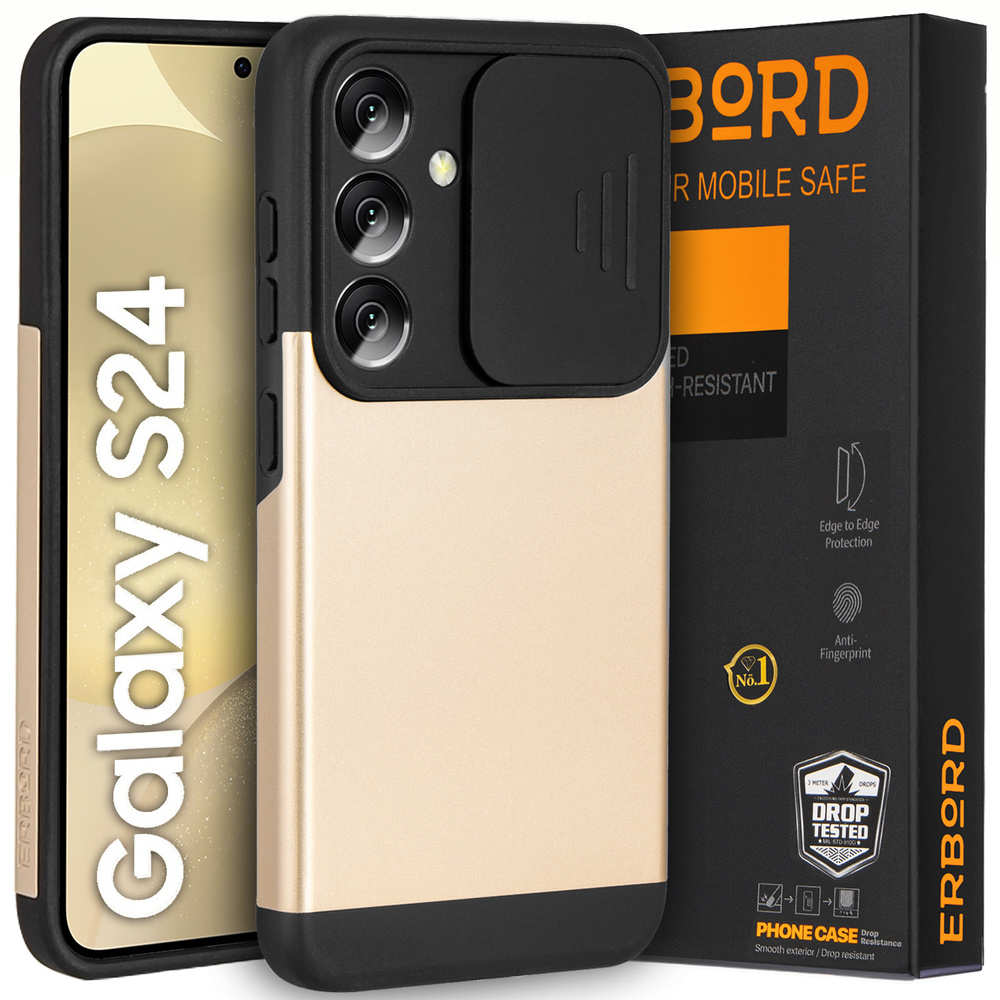Hülle Für Samsung Galaxy S24, Erbord Camprotect, Gold