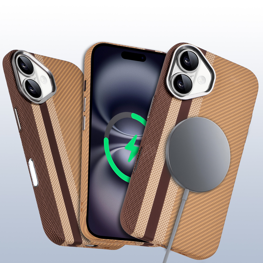 Iphone 16 Hülle, Carbonfaser Magsafe, Gelb