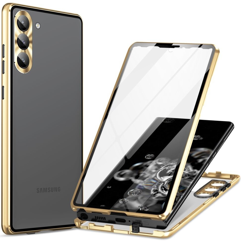 Samsung Galaxy S24 Hülle, Magnetglas, Gold