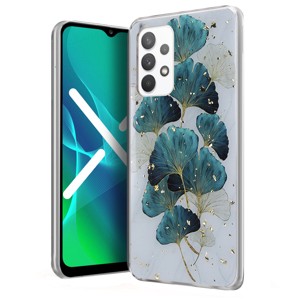 Goldene Glam-hülle Für Samsung Galaxy A13 4g, Ginkgoblatt
