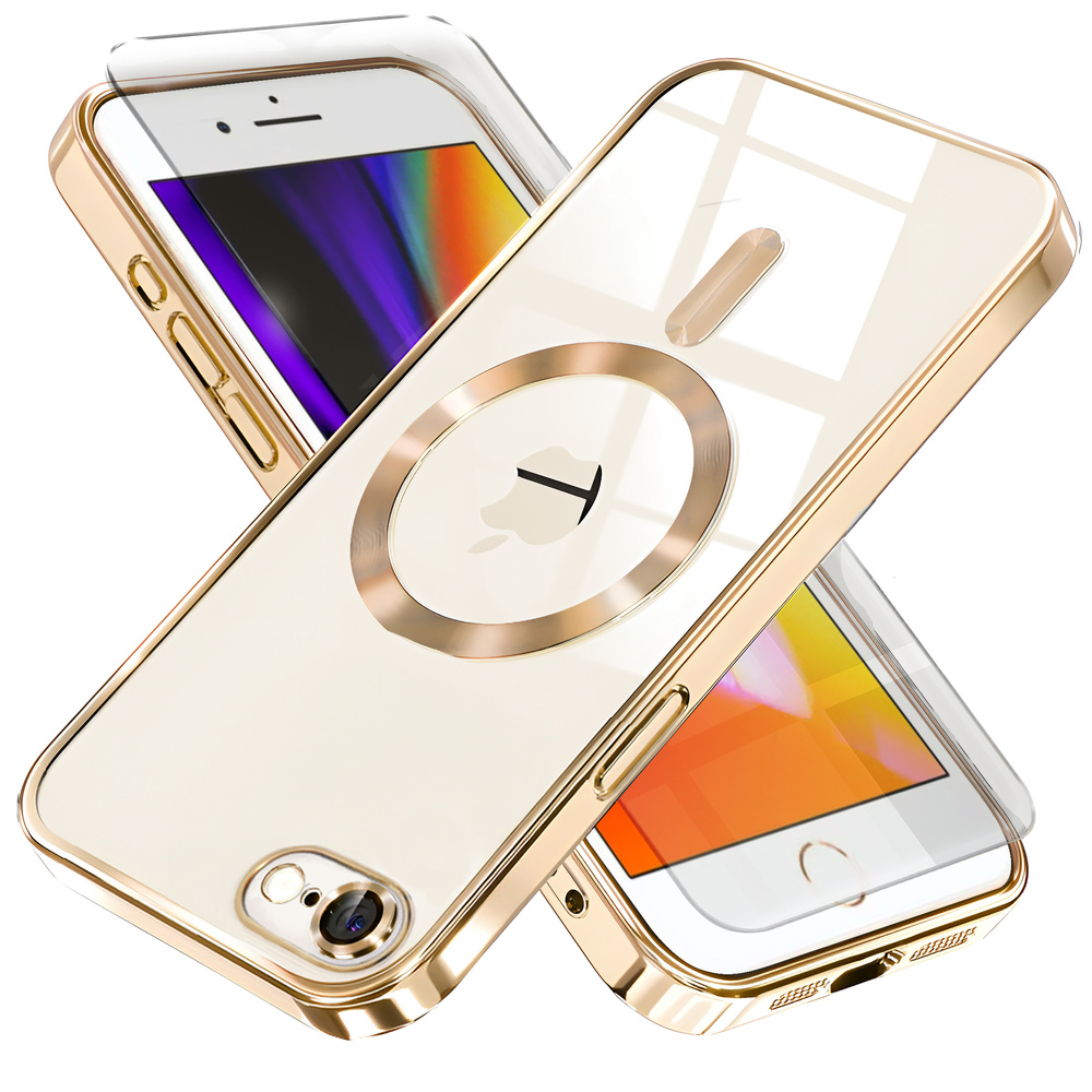 Iphone 7 Plus / 8 Plus Hülle, Electro Magsafe, Gold + Displayschutzfolie