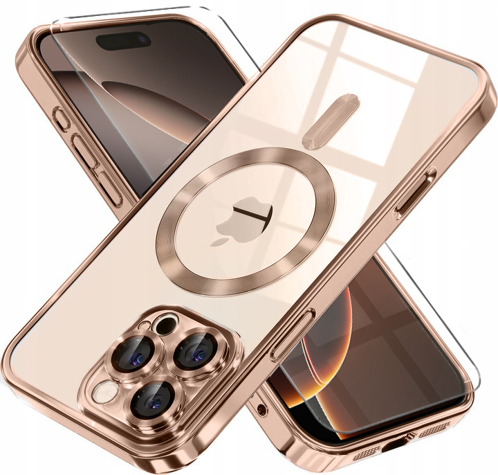 Hülle Für Iphone 16 Pro Max, Electro Magsafe, Wüsten-titan + Glas-displayschutz
