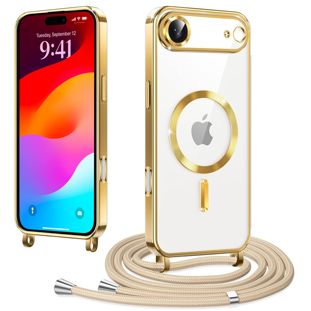 Iphone Air Hülle, Electro Magsafe, Gold + Trageband