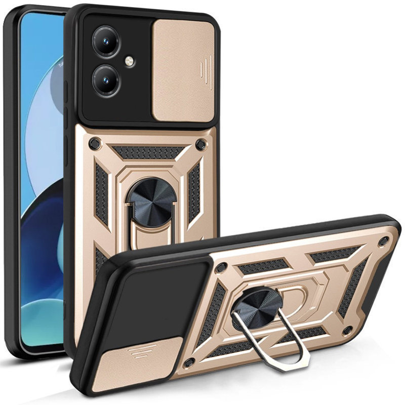Gepanzerte Schutzhülle Für Motorola Moto G14, Camshield Slide, Gold